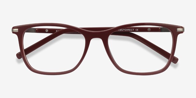 Field Burgundy Acetate-metalEyeglass Frames from EyeBuyDirect, Closed View