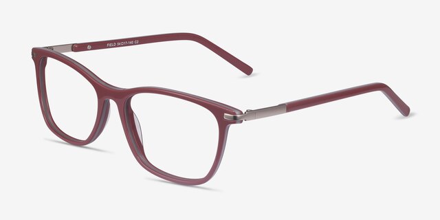 Field Pink Acetate-metalEyeglass Frames from EyeBuyDirect, Angle View