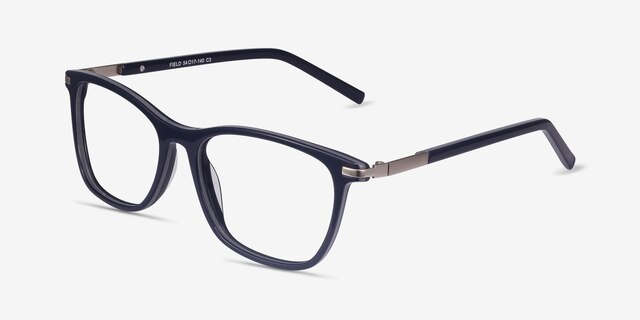 Field Navy Acetate-metalEyeglass Frames from EyeBuyDirect, Angle View