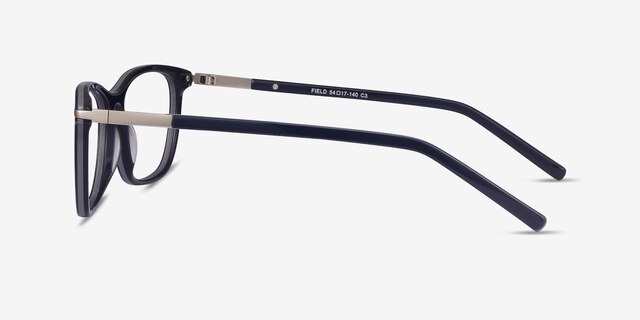Field Navy Acetate-metalEyeglass Frames from EyeBuyDirect, Side View