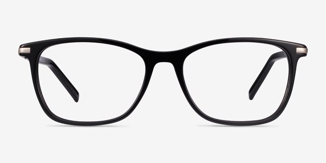 Field Black Acetate-metalEyeglass Frames from EyeBuyDirect, Front View
