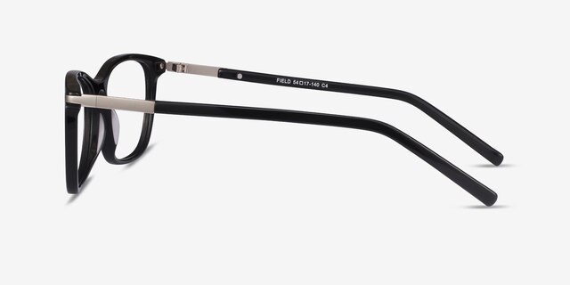 Field Black Acetate-metalEyeglass Frames from EyeBuyDirect, Side View