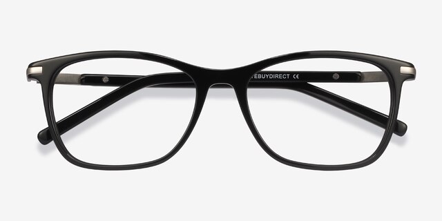Field Black Acetate-metalEyeglass Frames from EyeBuyDirect, Closed View