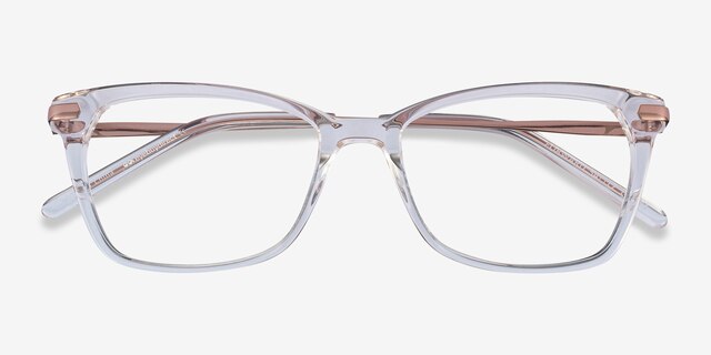 Forward Transparent Acetate-metalMontures de lunettes de vue d'EyeBuyDirect, Vue Rapprochée