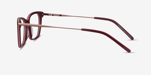 Forward Burgundy Acetate-metalEyeglass Frames from EyeBuyDirect, Side View