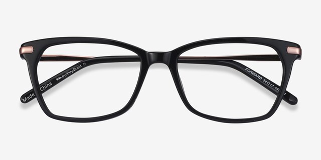 Forward Black Acetate-metalEyeglass Frames from EyeBuyDirect, Closed View