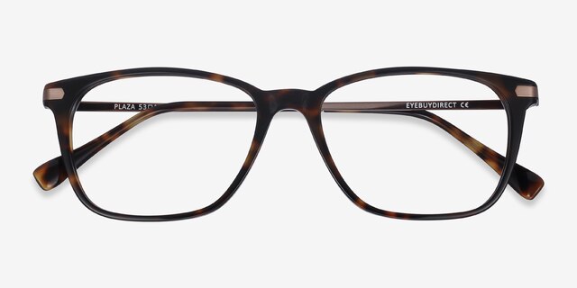 Plaza Écailles Acetate-metalMontures de lunettes de vue d'EyeBuyDirect, Vue Rapprochée
