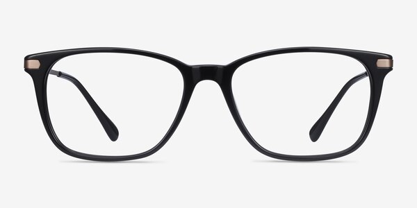 Plaza Noir Acetate-metal Montures de lunettes de vue
