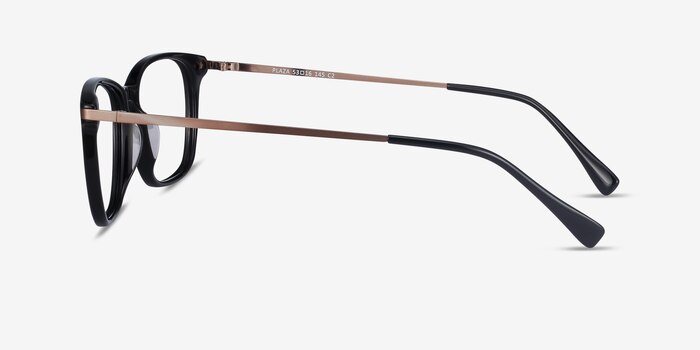 Plaza Noir Acetate-metal Montures de lunettes de vue d'EyeBuyDirect