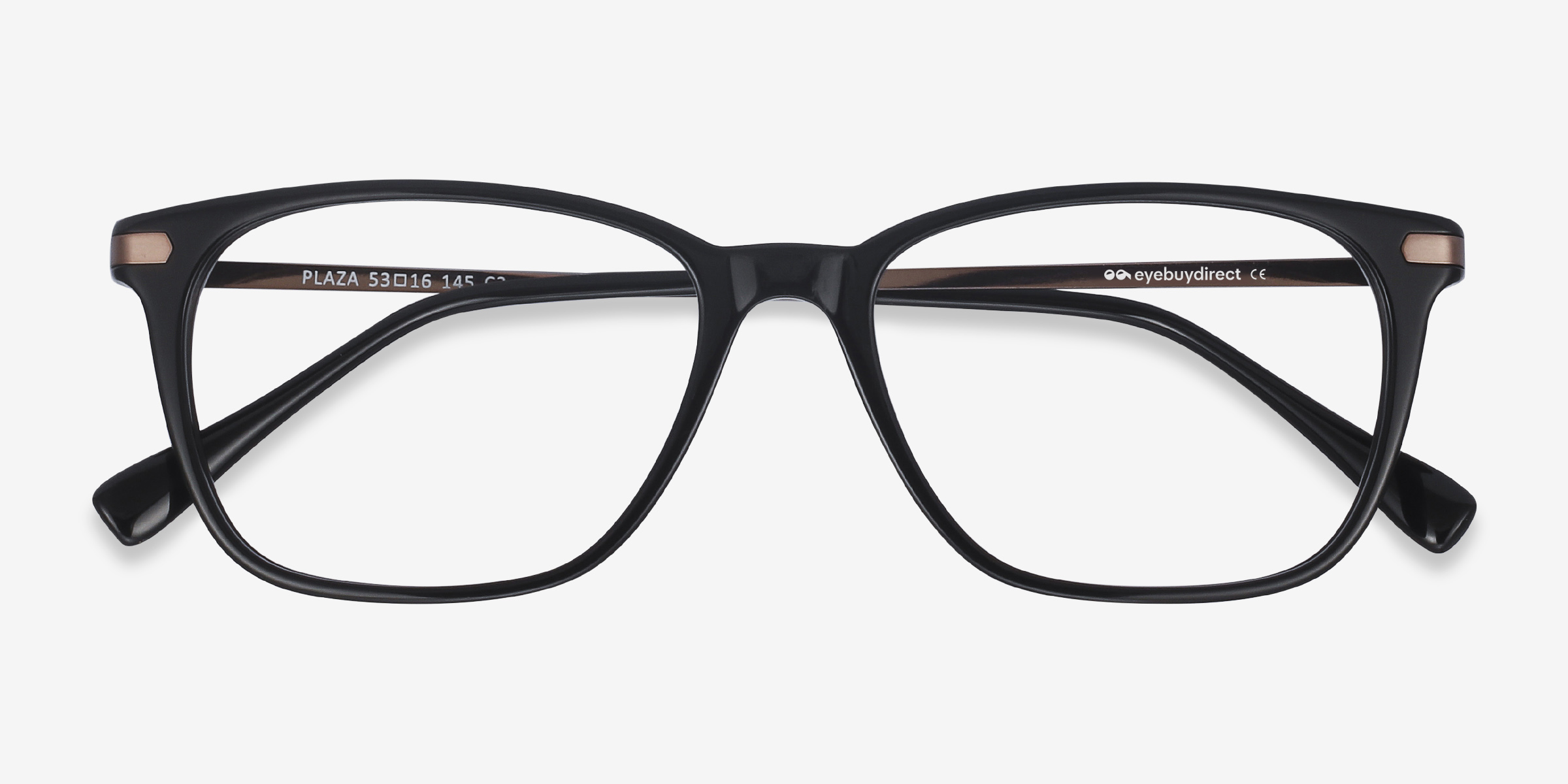 Plaza Rectangle Black Full Rim Eyeglasses | Eyebuydirect Canada