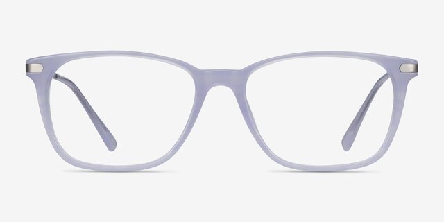 Plaza Purple Striped Acetate-metalEyeglass Frames from EyeBuyDirect, Front View