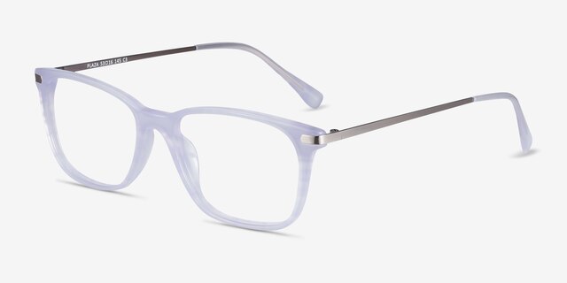 Plaza Purple Striped Acetate-metalEyeglass Frames from EyeBuyDirect, Angle View