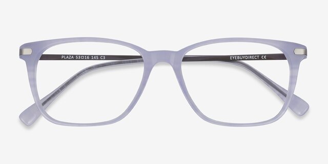 Plaza Purple Striped Acetate-metalEyeglass Frames from EyeBuyDirect, Closed View