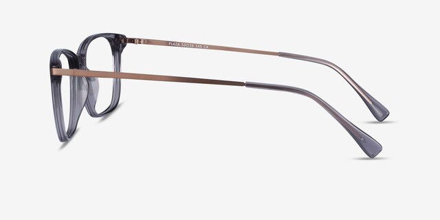 Plaza Gray Acetate-metalEyeglass Frames from EyeBuyDirect, Side View
