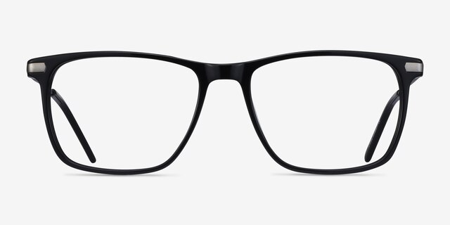 Envision Noir Acetate-metalMontures de lunettes de vue d'EyeBuyDirect, Vue de Face