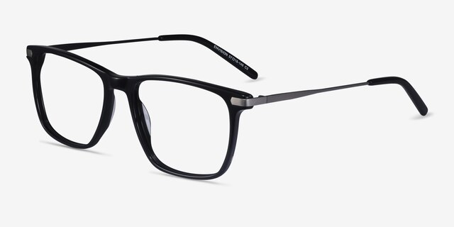 Envision Noir Acetate-metalMontures de lunettes de vue d'EyeBuyDirect, Vue d'Angle