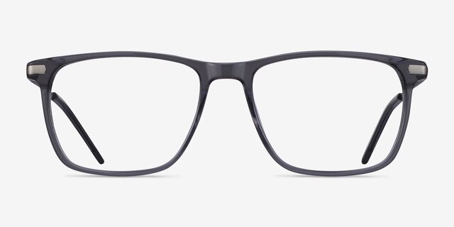 Envision Gris Acetate-metalMontures de lunettes de vue d'EyeBuyDirect, Vue de Face