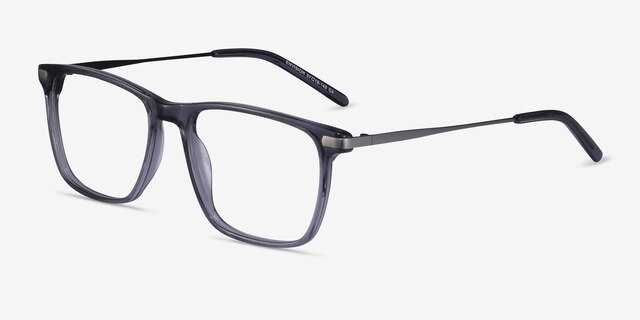 Envision Gris Acetate-metalMontures de lunettes de vue d'EyeBuyDirect, Vue d'Angle