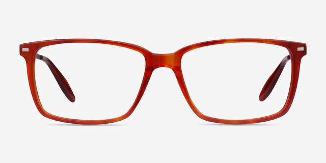 Hayday Blood Orange Acetate-metalEyeglass Frames from EyeBuyDirect, Front View