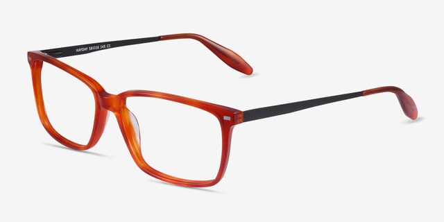 Hayday Blood Orange Acetate-metalEyeglass Frames from EyeBuyDirect, Angle View