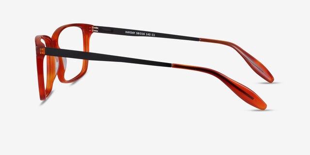 Hayday Blood Orange Acetate-metalEyeglass Frames from EyeBuyDirect, Side View