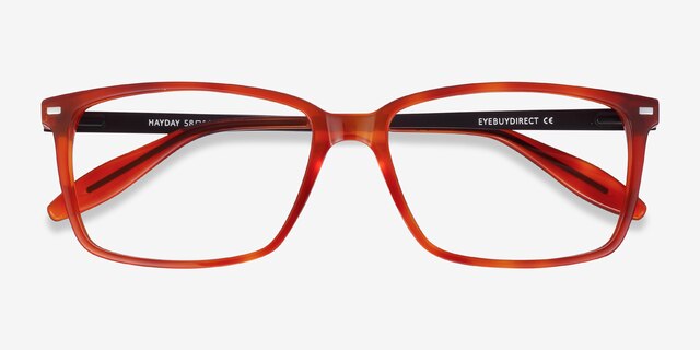 Hayday Blood Orange Acetate-metalEyeglass Frames from EyeBuyDirect, Closed View