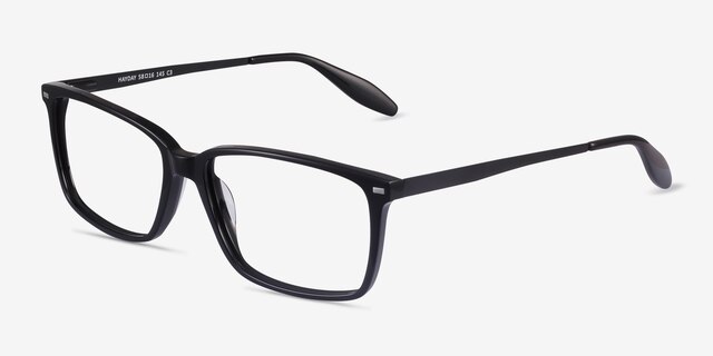 Hayday Noir Acetate-metalMontures de lunettes de vue d'EyeBuyDirect, Vue d'Angle