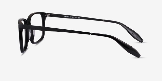 Hayday Noir Acetate-metalMontures de lunettes de vue d'EyeBuyDirect, Vue de Côté