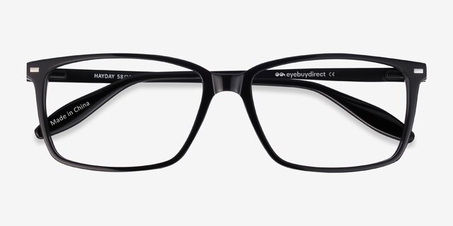 Hayday Noir Acetate-metalMontures de lunettes de vue d'EyeBuyDirect, Vue Rapprochée
