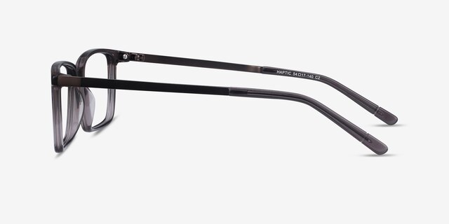 Haptic Gray Acetate-metalEyeglass Frames from EyeBuyDirect, Side View