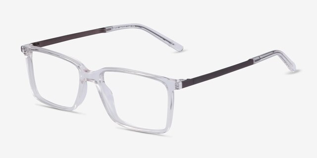 Haptic Clear Acetate-metalEyeglass Frames from EyeBuyDirect, Angle View