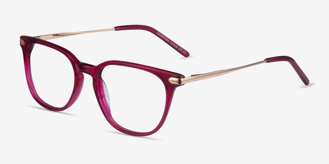 Therefore Raspberry Acetate-metalEyeglass Frames from EyeBuyDirect, Angle View