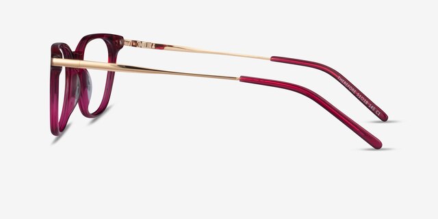 Therefore Raspberry Acetate-metalEyeglass Frames from EyeBuyDirect, Side View