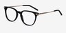 Therefore Noir Acetate-metalMontures de lunettes de vue d'EyeBuyDirect, Vue d'Angle