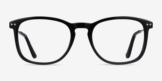 Ratio Black Acetate-metalEyeglass Frames from EyeBuyDirect, Front View