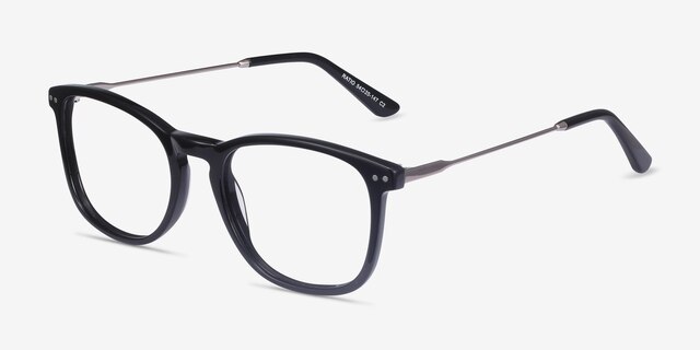 Ratio Black Acetate-metalEyeglass Frames from EyeBuyDirect, Angle View