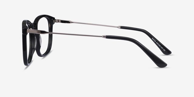 Ratio Black Acetate-metalEyeglass Frames from EyeBuyDirect, Side View