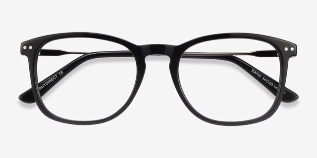 Ratio Black Acetate-metalEyeglass Frames from EyeBuyDirect, Closed View