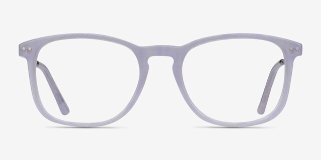 Ratio Purple Striped Acetate-metalMontures de lunettes de vue d'EyeBuyDirect, Vue de Face