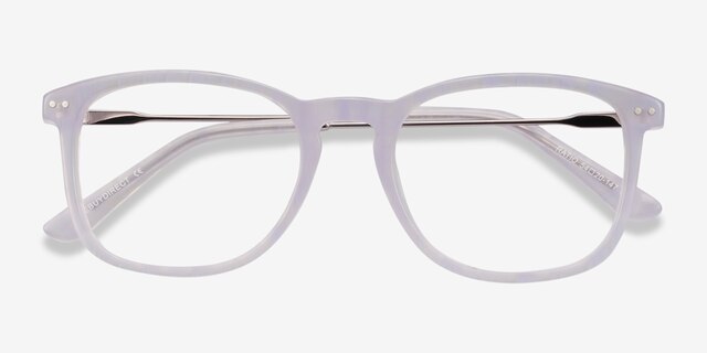 Ratio Purple Striped Acetate-metalMontures de lunettes de vue d'EyeBuyDirect, Vue Rapprochée