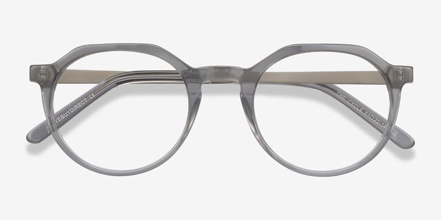 The Cycle Gray Acetate-metalEyeglass Frames from EyeBuyDirect, Closed View
