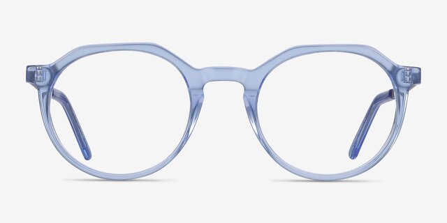 The Cycle Blue Acetate-metalEyeglass Frames from EyeBuyDirect, Front View
