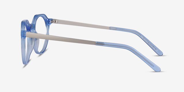 The Cycle Blue Acetate-metalEyeglass Frames from EyeBuyDirect, Side View