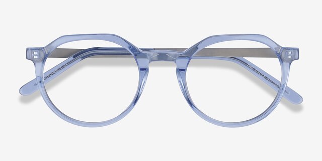 The Cycle Blue Acetate-metalEyeglass Frames from EyeBuyDirect, Closed View
