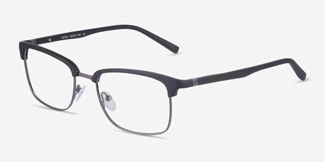 Osten Black Plastic-metalEyeglass Frames from EyeBuyDirect, Angle View