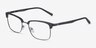 Osten Black Plastic-metalEyeglass Frames from EyeBuyDirect, Angle View