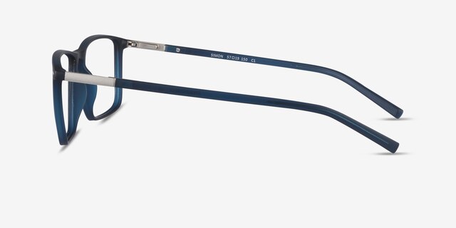 Simon Navy Plastic-metalEyeglass Frames from EyeBuyDirect, Side View