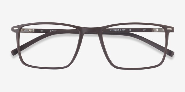 Simon Coffee Plastic-metalEyeglass Frames from EyeBuyDirect, Closed View