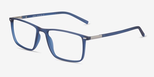 Simon Blue Plastic-metalEyeglass Frames from EyeBuyDirect, Angle View