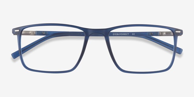 Simon Blue Plastic-metalEyeglass Frames from EyeBuyDirect, Closed View